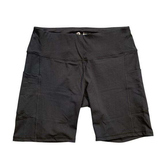 Iuga Shorts Womens 2XL XXL Black High Waist Pockets Bike Fitted Stash Pockets - Picture 1 of 13